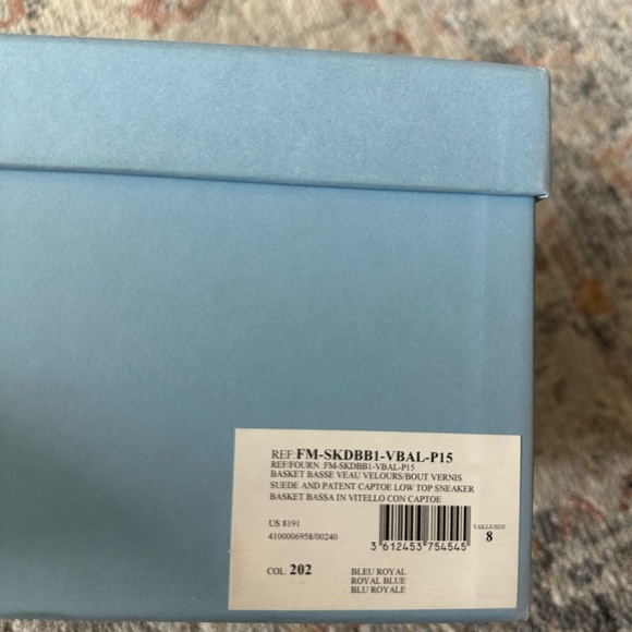 Lanvin
Men's Patent-Toe Suede Sneaker, Dark Turquoise. Size 8US - Picture 15 of 15